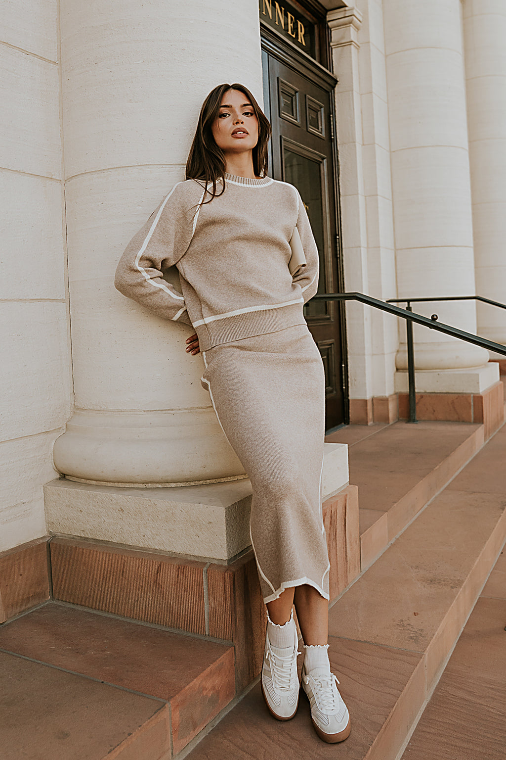  Contrast Sweater in Oatmeal