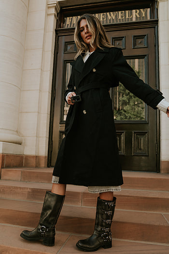 Rachel Trench Coat in Black - FINAL SALE