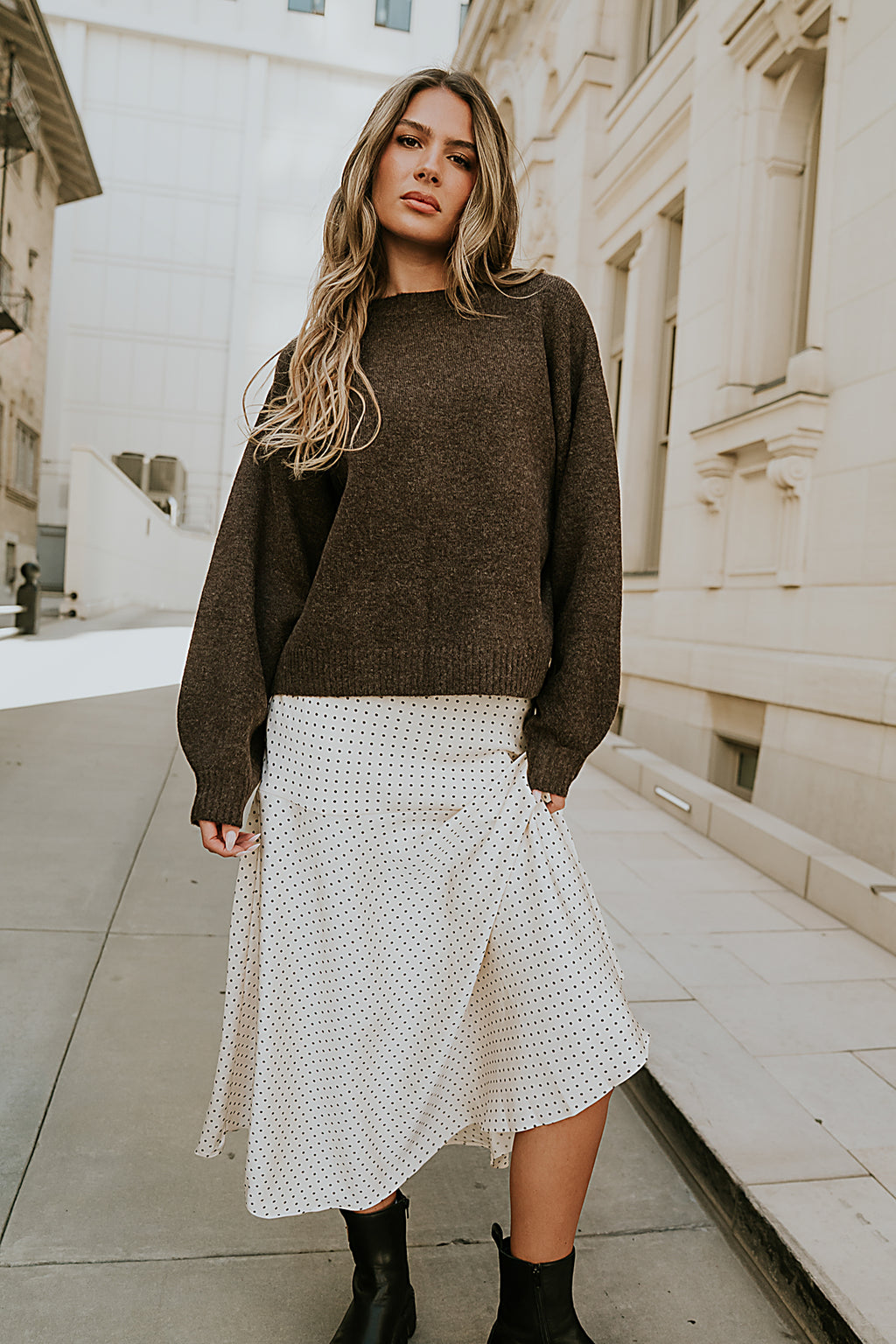 Josey Oversized Sweater in Brown