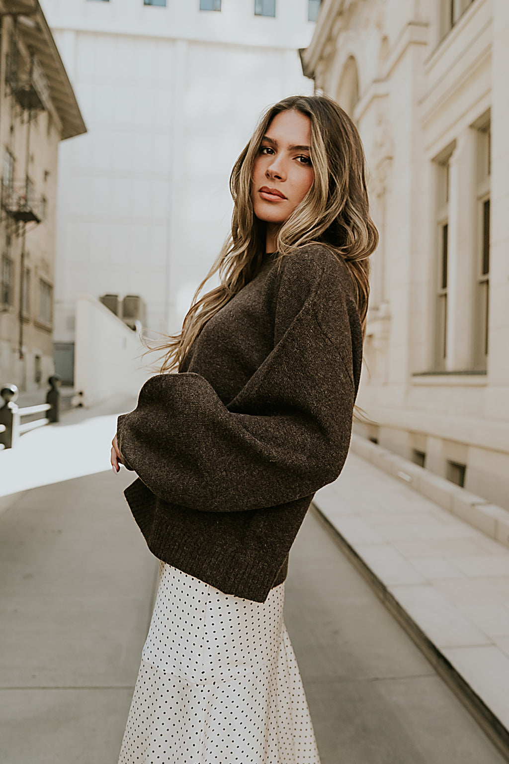 Josey Oversized Sweater in Brown
