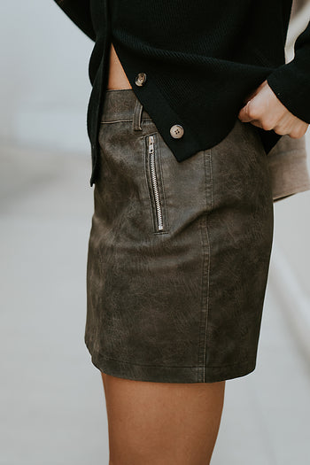 Ruthie Leather Mini Skirt - FINAL SALE
