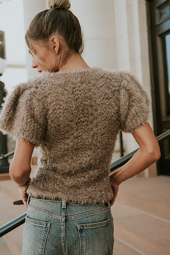 fitted fuzzy sweater 