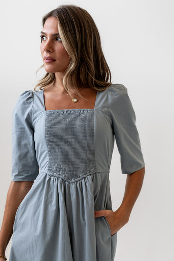  Smocked Midi Dress 