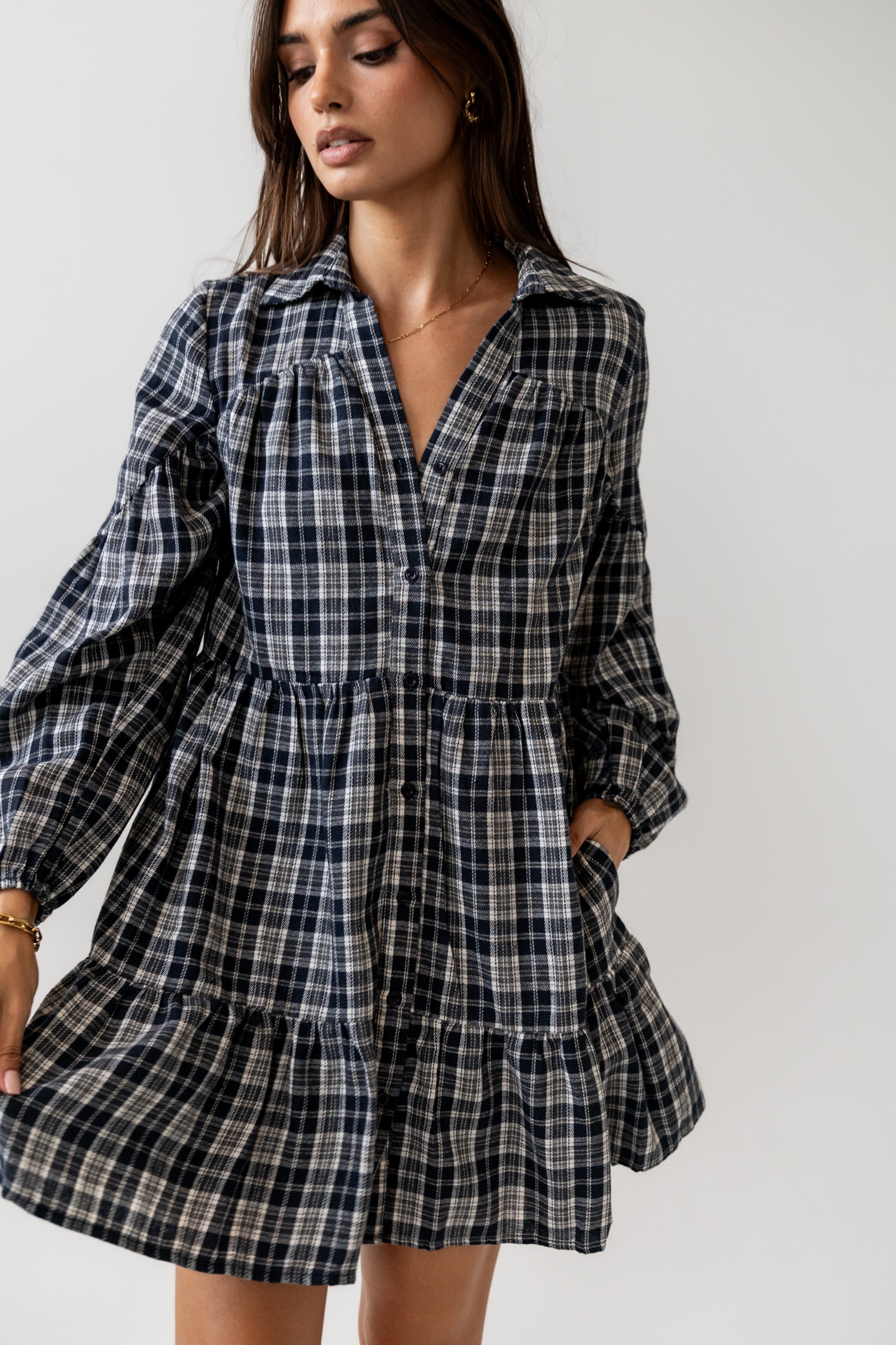 Autumn Plaid Mini Dress - FINAL SALE Autumn Plaid Mini Dress - FINAL SALE