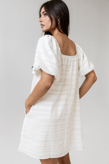 TEXTURED WHITE DRESSS 