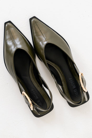 Steve Madden Shay Slingback Flats in Olive