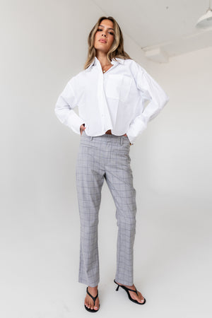 Willow Slim Straight Trouser in Grey - FINAL SALE