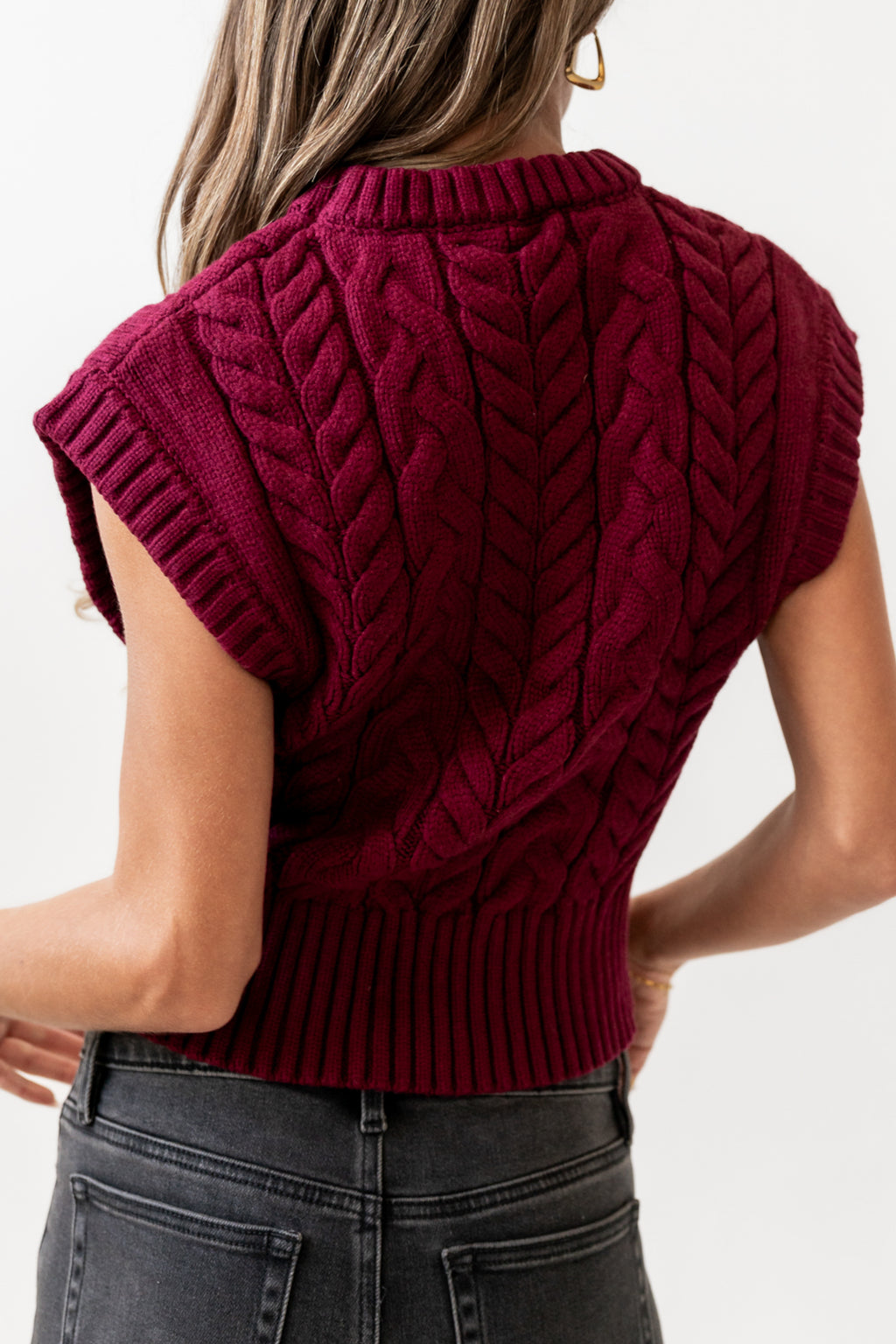  Knit Top in Burgundy