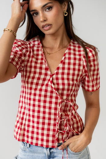 Gingham Blouse in Red