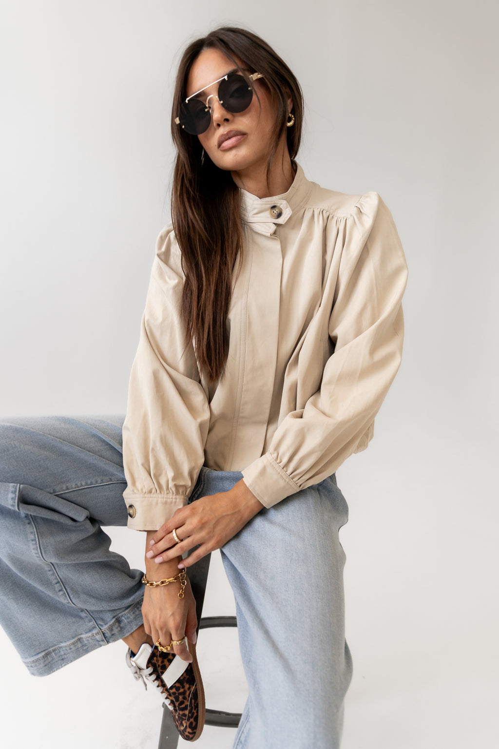 long sleeve tan jacket