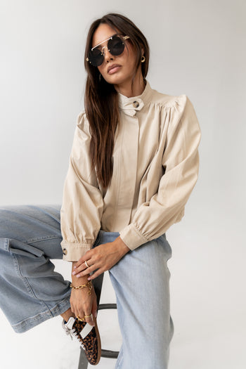 long sleeve tan jacket