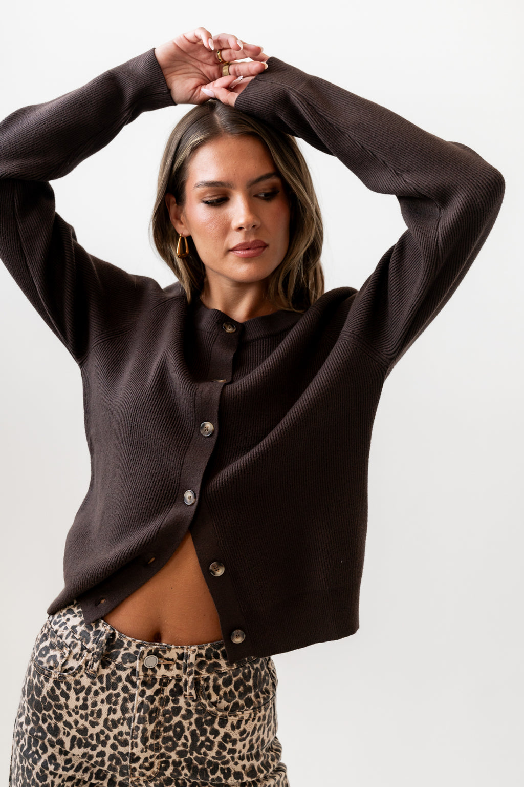 button up sweater 