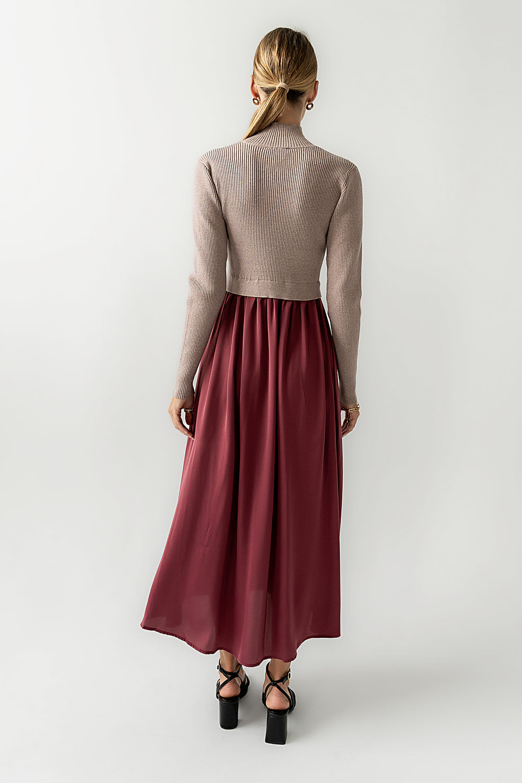 Zeda Midi Dress in Wine - FINAL SALE