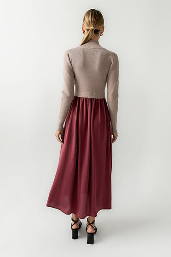 Zeda Midi Dress in Wine - FINAL SALE