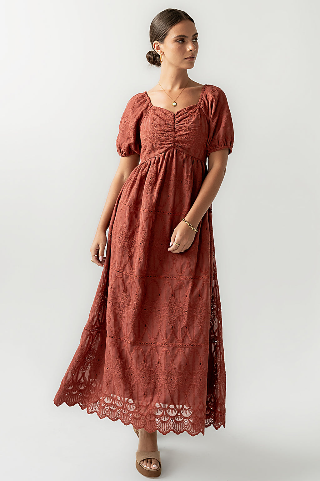 Luca Embroidered Maxi Dress in Dark Berry - FINAL SALE Luca Embroidered Maxi Dress in Dark Berry - FINAL SALE