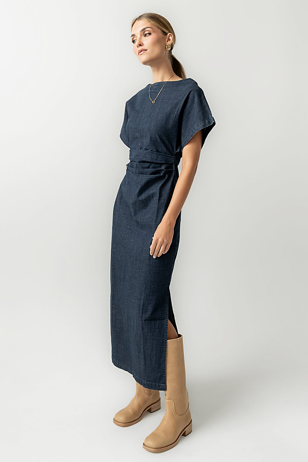 Jeanie Pleated Maxi Dress