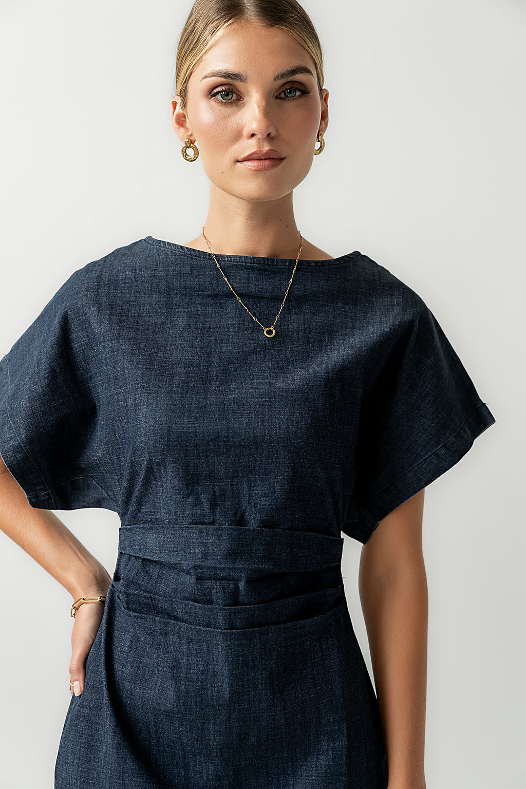 Jeanie Pleated Maxi Dress