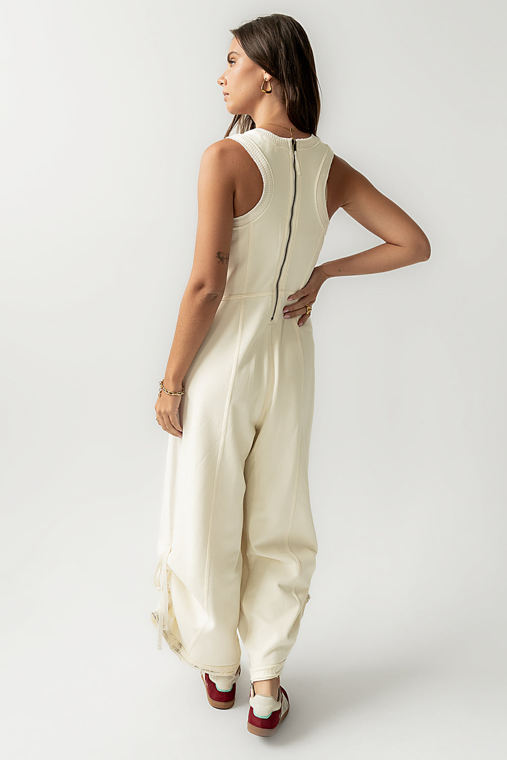 Tristan Knit Jumpsuit in Cream