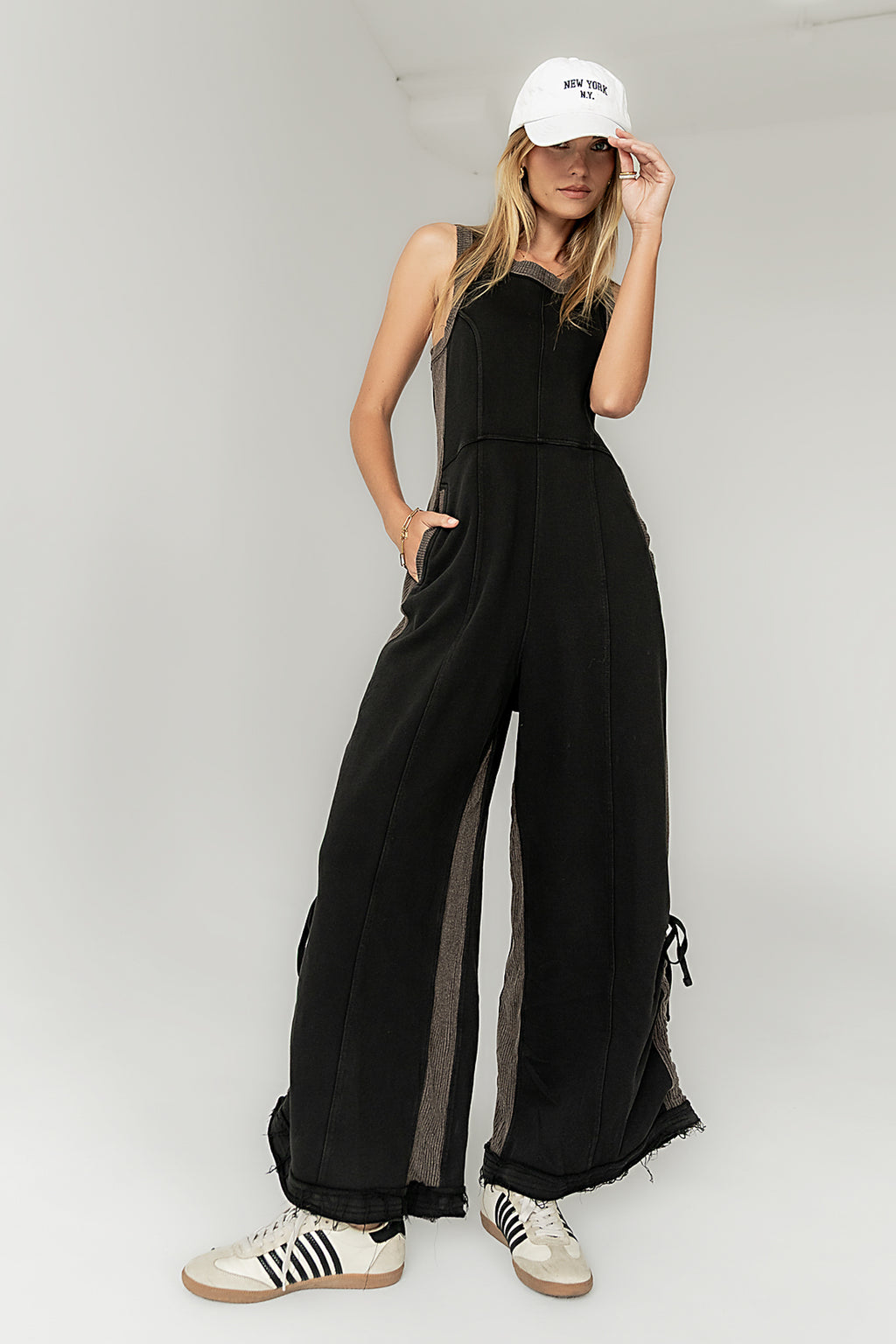 Tristan Knit Jumpsuit in Charcoal