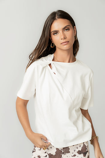 loose fit tee with cut out