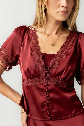 Hatton Lace Trim Blouse - FINAL SALE