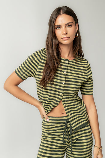 Ireland Striped Top in Green