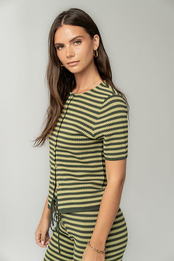 Ireland Striped Top in Green