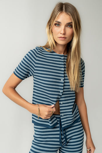 Ireland Striped Top in Blue - FINAL SALE