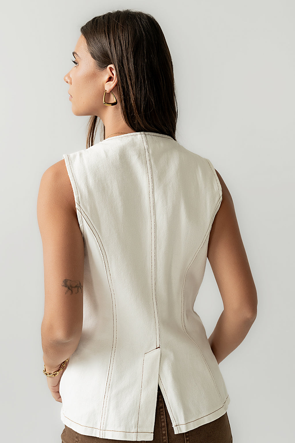 Hudson Denim Vest in White - FINAL SALE