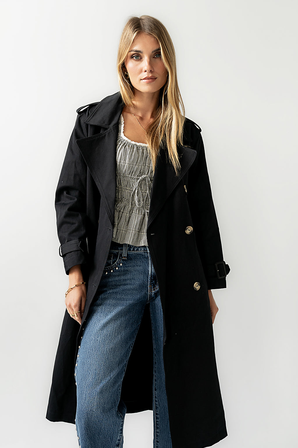 Rachel Trench Coat in Black - FINAL SALE