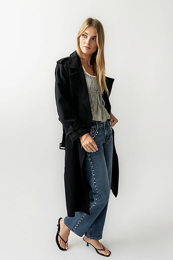 Rachel Trench Coat in Black - FINAL SALE
