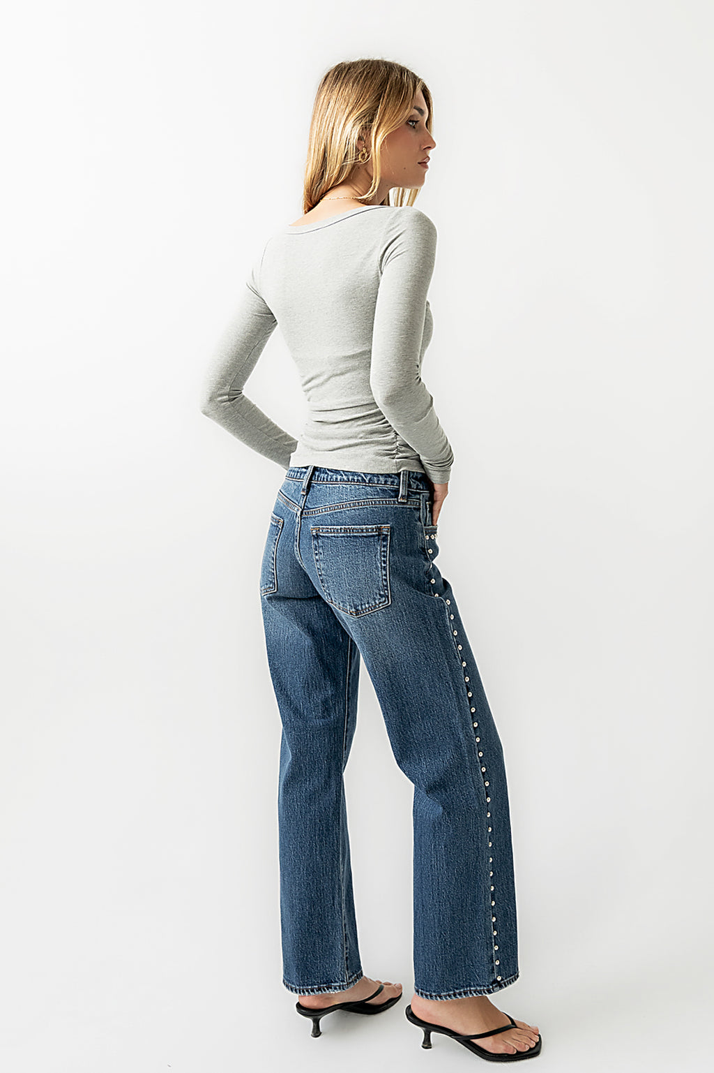 Anya Ribbed Top in Heather Grey - FINAL SALE