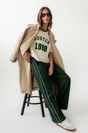 Boston Oversized Graphic Tee in Green - FINAL SALE