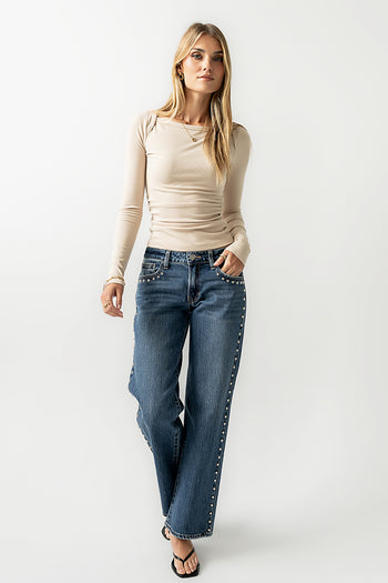 Anya Ribbed Top in Bone - FINAL SALE