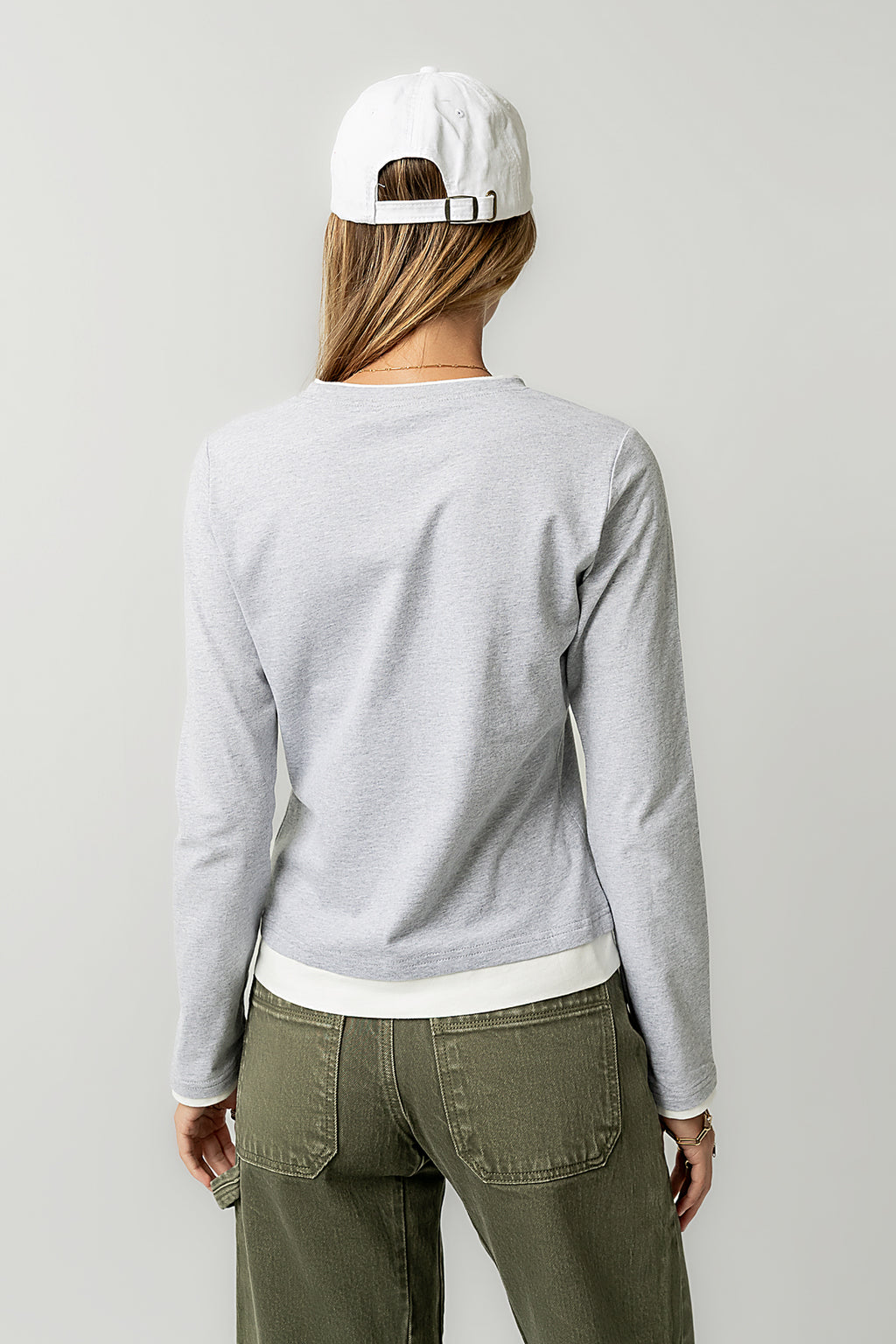 Destiny Double Layer Top in Grey - FINAL SALE