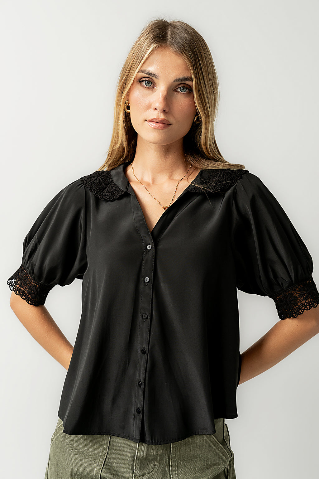Zayne Button Up in Black