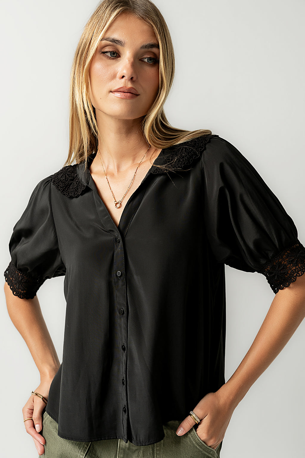 Zayne Button Up in Black