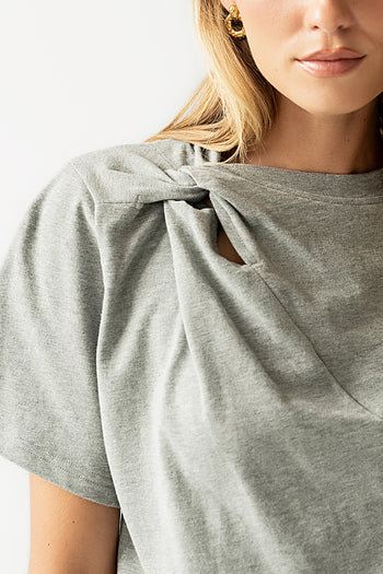 Posie Knot Tee in Heather Grey - FINAL SALE