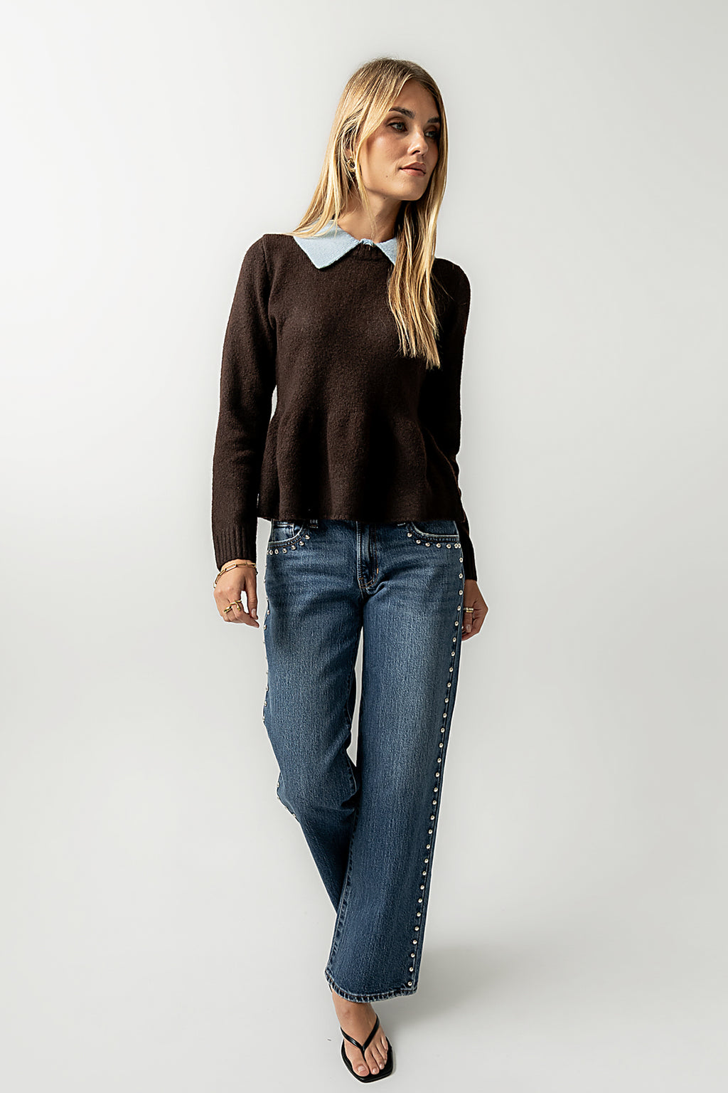 Libby Peplum Sweater in Brown