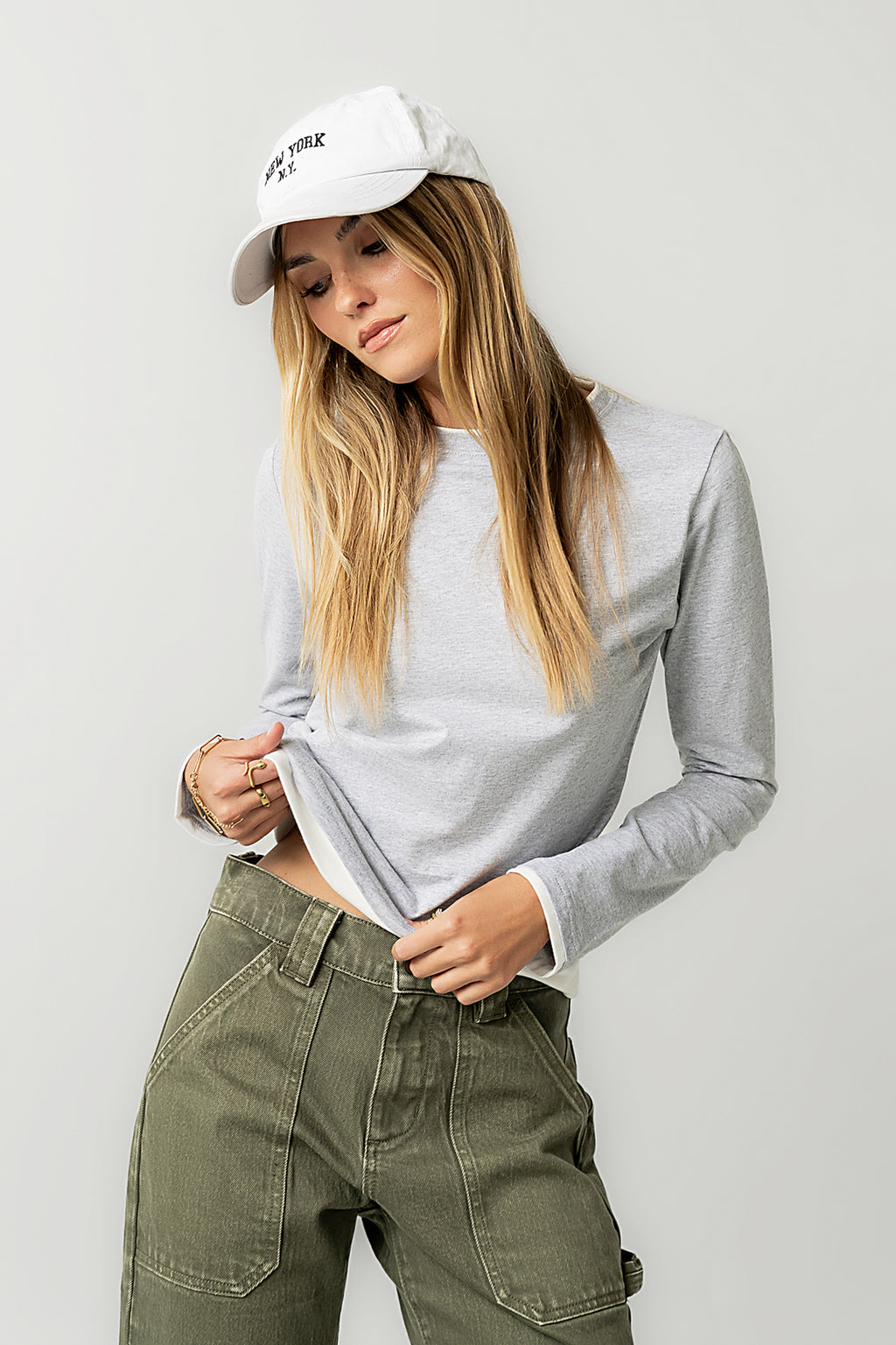 Destiny Double Layer Top in Grey - FINAL SALE