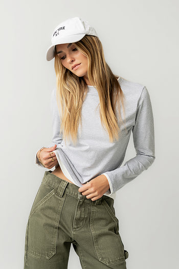 Destiny Double Layer Top in Grey - FINAL SALE