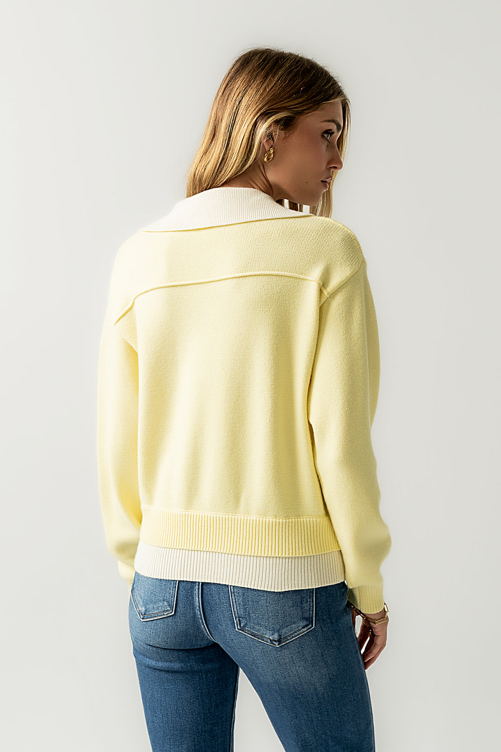 Pattie Collared Sweater in Yellow - FINAL SALE