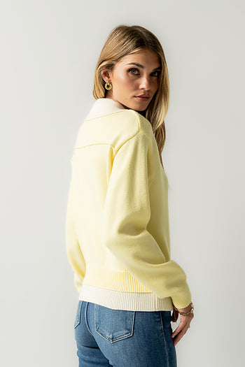Pattie Collared Sweater in Yellow - FINAL SALE