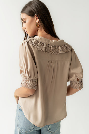 Zayne Button Up in Taupe - FINAL SALE