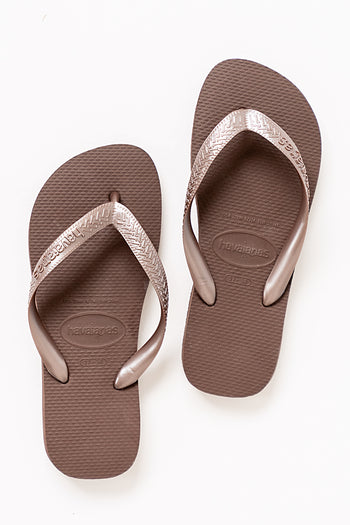brown flip flops