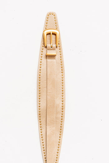 Jaylen Leather Sash Belt in Bone