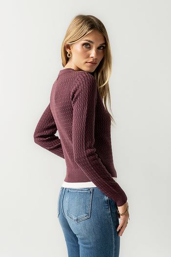 Bruce Double Layer Sweater in Plum - FINAL SALE