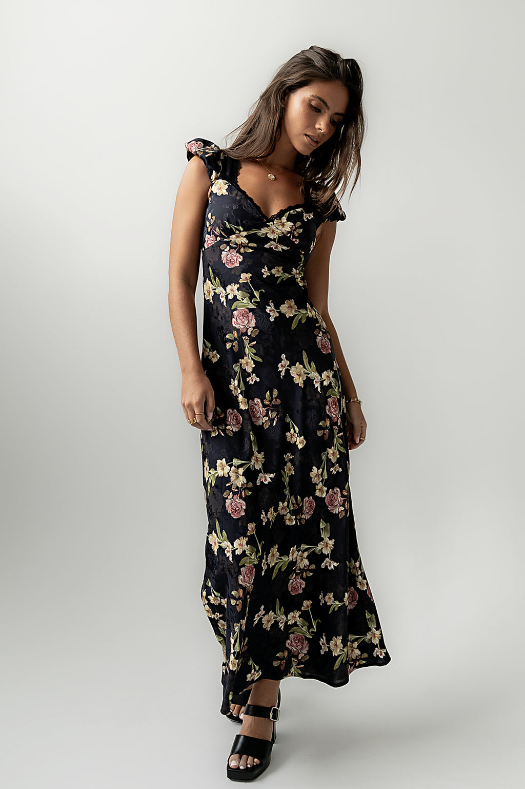 Asa Floral Maxi Dress in Black - FINAL SALE Asa Floral Maxi Dress in Black - FINAL SALE