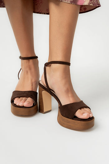 Jackie Platform Heel in Brown - FINAL SALE