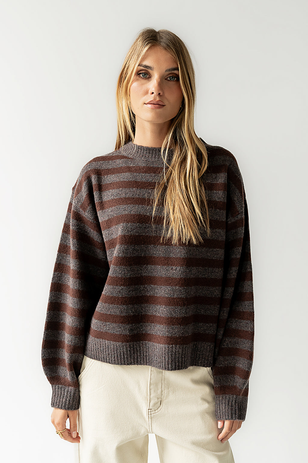 Josey Oversized Sweater in Red-Brown